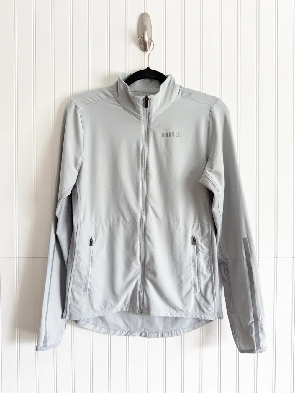 NoBull Size Small Gray 4Way Stretch Woven Lightweight Jacket